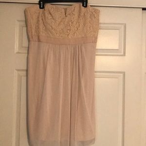 Adrianna Papell  Size 18 strapless dress in almond